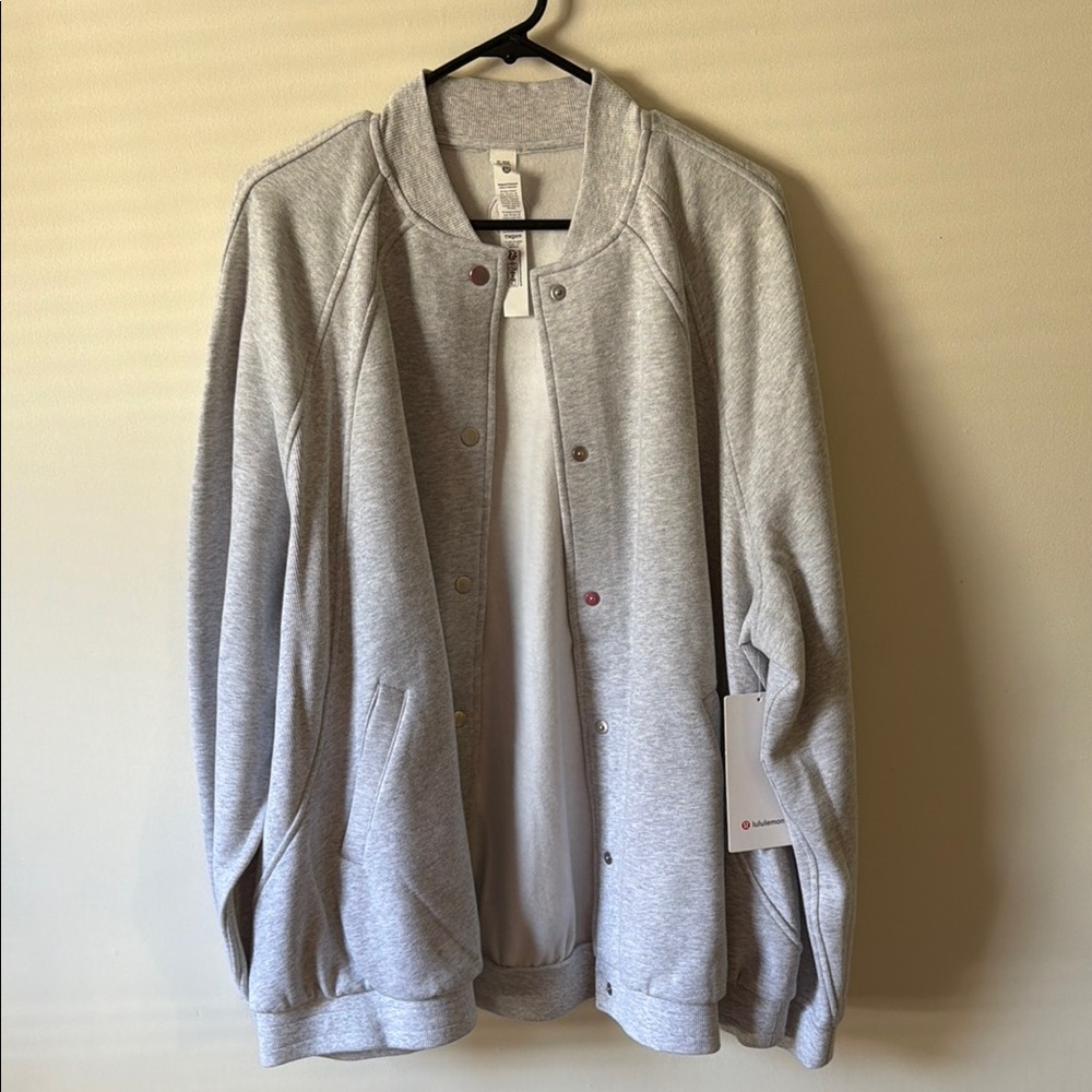 Light Gray Snap-Front Jacket NWT - image 1